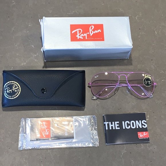 ❌SOLD❌NiB Authentic Ray-Ban RB3025 Aviator Solid Evolve Photochromic Sunglasses - Picture 10 of 12